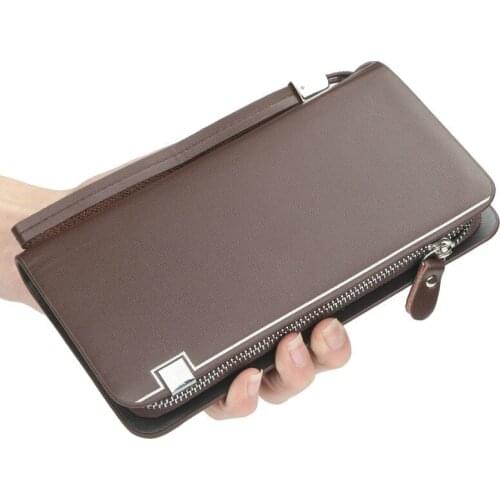 Huge Capacity Purse Long Card Holder identity passbook Clutch Wallets billetera Fashion Man Wallet Leather Concise Money Bag