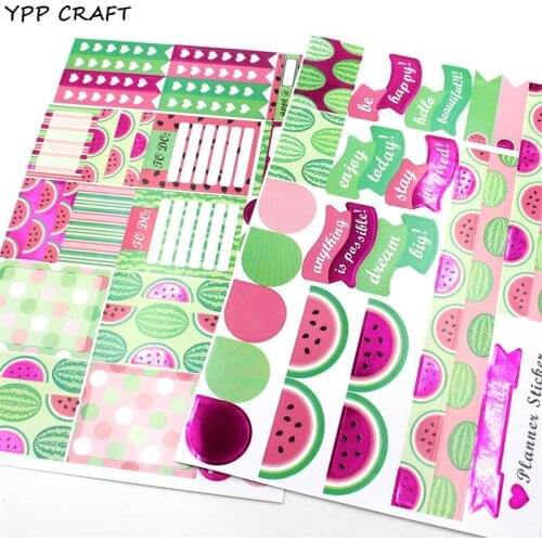 YPP CRAFT Summer Watermelon Stickers Set for Scrapbooking Happy Planner/Card Making/Journaling Project