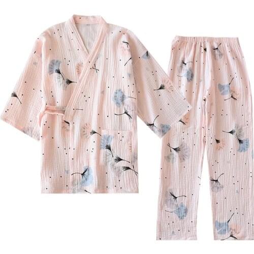 Women Pajmas Fresh Cotton Sleepwear Sets Print Pattern Long Sleeve Shirt+trousers Soft Sleepwear Set Nightie Home Clothes