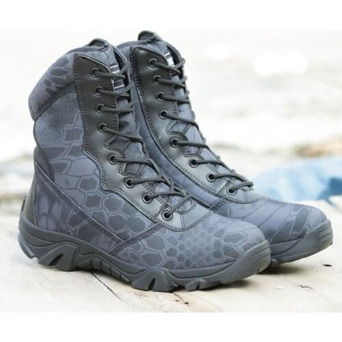 Winter Men Military Army Boots Vintage Lace Up Front Leather Mens Tactical Boots High Top Safety Work Shoes Combat Ankle Boots