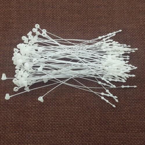 5000Pcs/Lot 3" White HangTag Loop Garment Tags Lock Plastic Snap Fastener Loop Plastic Price Label Tag Fastener