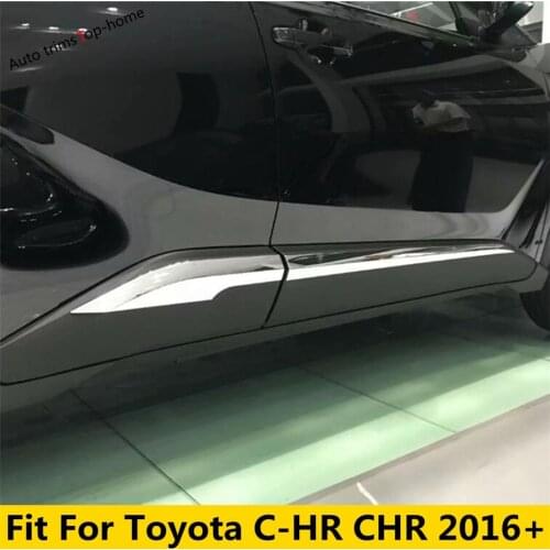 Yimaautotrims Door Body Molding Strip Streamer Trim Protection Kit Fit For Toyota C-HR CHR 2016 - 2021 ABS Accessories Chrome