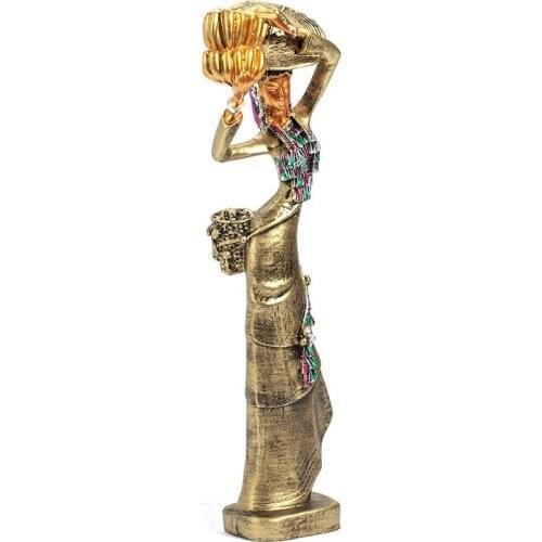 EXOTIC AFRICAN STATUE RETRO DAI PEOPLE TEENAGE GIRL ART SCULPTURE CREATIVE RESIN CRAFT DESKTOP OFFICE DECORATIONS FOR HOME R3416