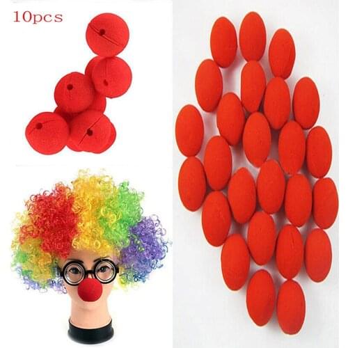 Hot Sales 10pcs Red Ball Foam Circus Clown Nose Comic Party Halloween Costume Circus Foam Ball Red Halloween Hot Adorable New Br