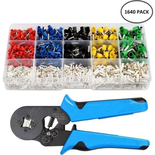 HSC8 6-4 0.08-10mm2 28-10AWG crimping pliers 1640pcs terminals for tube type needle type terminal crimp self-adjusting tool