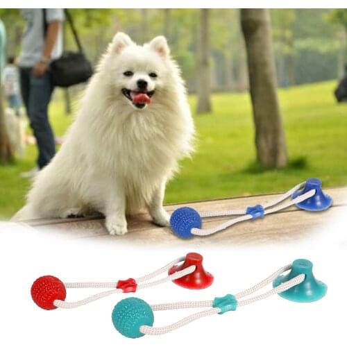 Dog Toys Silicon Suction Cup for Pet Dogs Tug Interactive Ball Toys For Pet Chew Bite Tooth Cleaning Toothbrush Dogs Food Toys