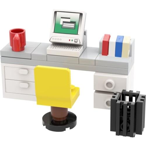 [MOC Hub] Learn Desk Study RoomCompatible Major Brand Toys Building Block Classic Collections Assembled Brick Handmade Design