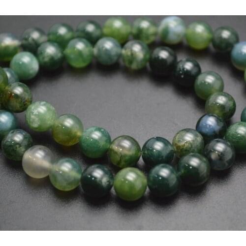 4mm~12mm High Quality Natural Green Stone Round Smooth Loose Beads