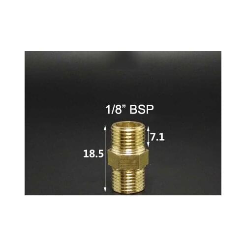 1/8" 1/4" 3/8"BSP Male Thread Hex Brass Pipe Fitting Adapter Coupler Connector For Fuel Gas Water