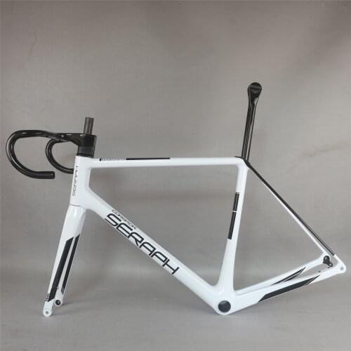 Seraph brand weight 1058g size 56cm custom white paint Disc road frame FM639 all inner cable