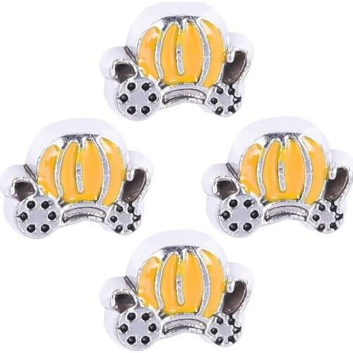 20Pcs/lot Cute Pumpkin Car Locket Floating Charms Finding Memory Halloween Gifts Women Gift Jewelry