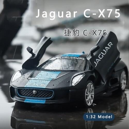 1:32 Jaguar C-X75 Simulation Car Model Real Alloy Car Model Childrens Pull Back Toy Car Sports Car Boy Decoration Collection