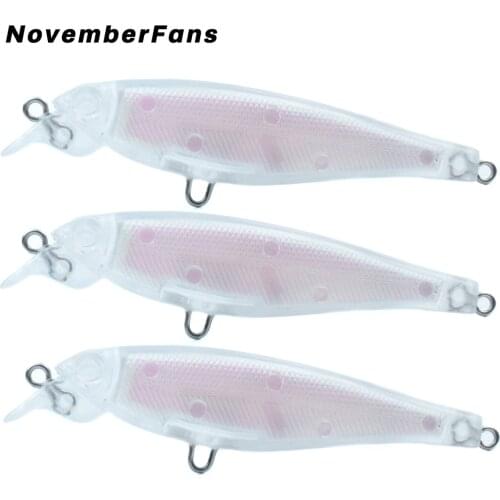 NovemberFans 20pcs/lot Blank Minnow 8cm 6.2g Unpaint Baits Inner Laser Hard Bait Fishing Wobbler Tackle Lures