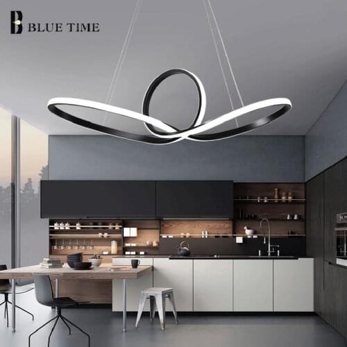 New Design Modern Led Chandelier Lighting Lustre Black&White Simple Led Chandelier For Living room Dining room Kitchen Lamps
