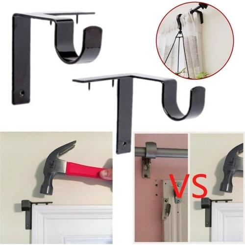 Single Hang Curtain Rod Holders Bracket Into Window Frame Curtain Rod Bracket place it on the top corners of your window frame