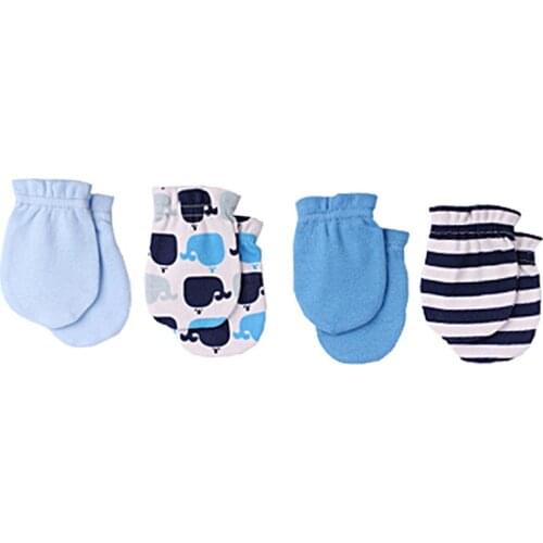 0-6Months Kiddiezoom Baby Boy Girl Newborn Character Cotton Scratch Mittens Baby Anti Scratching Gloves Baby Accessories Print