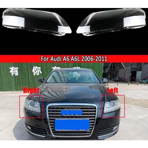 Car Headlight Lens Replacement Front Light Auto Shell For Audi A6 C6 2006 2007 2008 2009 2010 2011 Headlamp Cover Lampshade