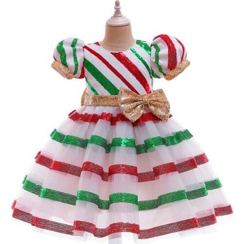 Christmas kids clothes girls dresses for party and wedding sequins flower girl dresses sweet lolita dress toddler girl clothes