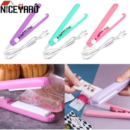 NICEYARD Mini Portable Heat Sealing Machine Food Vacuum Sealer Seal Packing Plastic Impulse Sealer Household Bag Clips Handheld