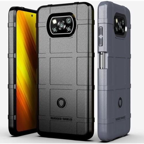 Rugged Shield Case For Poco X3 Pro Defender Armor Drop resistance Soft TPU Rubber Cover For Xiaomi Litte X3 NFC