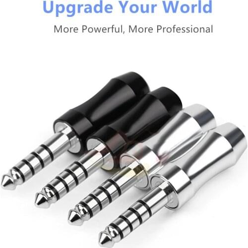 4.4mm Wire Connector Earphone Plug 5 Pole Stereo Rhodium Plated Copper Balance Interface Audio Jack HiFi Headset Metal Adapter