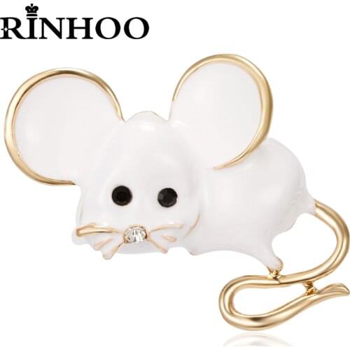 Rinhoo Rats Enamel Pin Creative Mouse Brooch Animal Mice Badge Bag Shirt Lapel Pin Buckle Simple Party Jewelry Gift for Friends