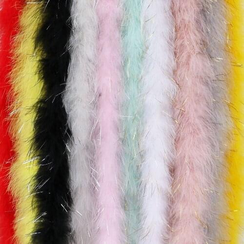 10pcs Natural Feather Boas with Gold Silver Marabou Feather Shawl Wedding Dresses Skirt Decoration Fabric for Crafts Plumes