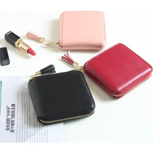 Bag again 031317 new hot lady short design zipper tassel wallet