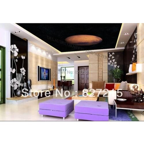 U-2533 Mars printing stretch ceiling film with downlight for home decoration