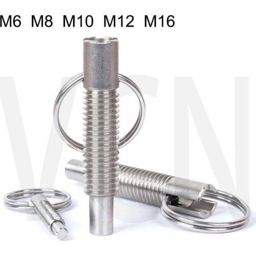 Stock! VCN234 Hand-Rrtractable Plungers Pull Ring/Pin Locking Type Stainless Steel Index Bolts Indexing Plungers Spring Screw