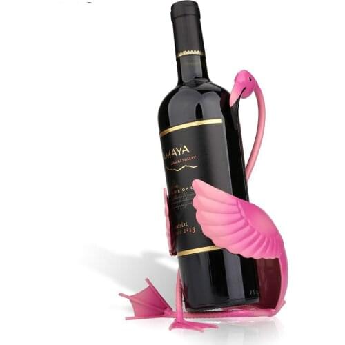 Wine Rack Flamingo Wine Holder Wine Shelf Metal Sculpture Practical Sculpture Home Decoration Interior Wine Stand Crafts