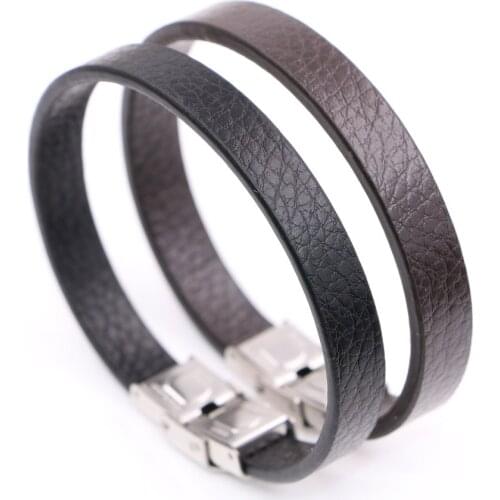 Vintage Design Top Quality Genuine Leather Bracelet Stainless Steel Man Bracelet Women Best Friends Gift pulseira