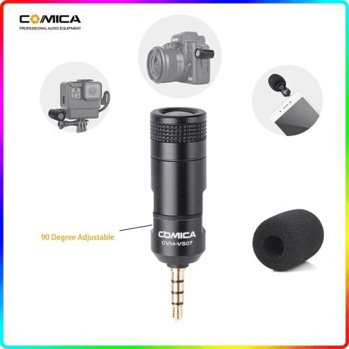 COMICA CVM-VS07 Omnidirectional Mini Microphone for GoPro DSLR Camera Phone Stabilizer Mic for Video Recording(3.5mm TRRS)