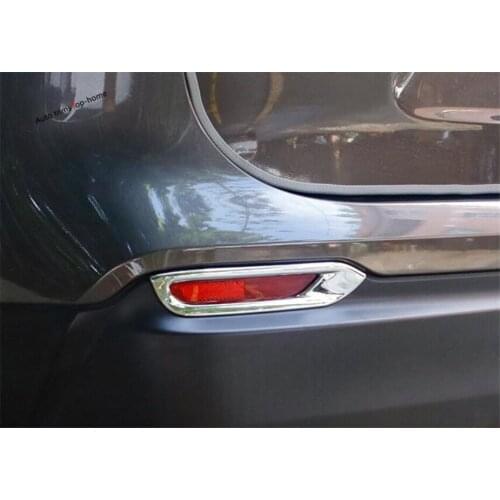 Yimaautotrims Fit For Nissan Qashqai J11 2018 2019 2020 Chrome / Carbon Fiber Look Rear Fog Lights Lamp Foglight Cover Trim