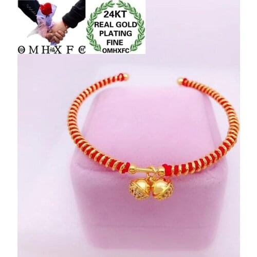OMHXFC Jewelry Wholesale YM433 European Fashion Fine Woman Girl Party Birthday Wedding Gift Bell AAA Zircon 24KT Gold Bracelet