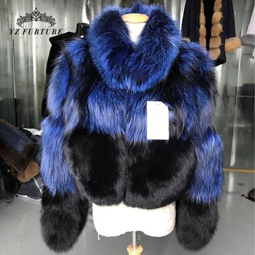 YZ Future 2019New Women Quality Real Genuine Fox Fur Coat 100% Real fox Fur Jacket Short Winter Keep Warm Overcoat Fur Factory