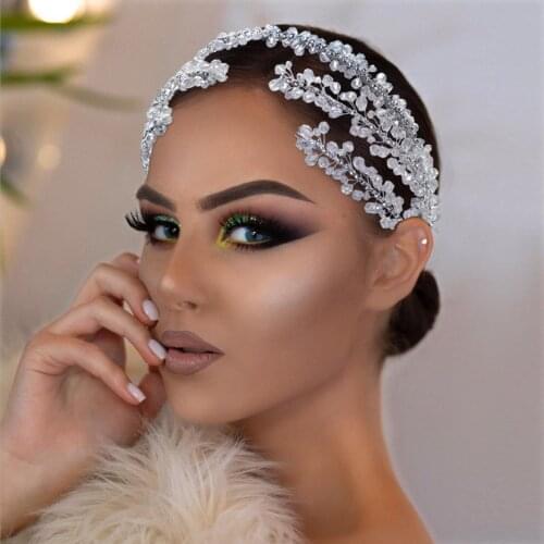 100%Handmade Crystal Headband Hair Clip Designer Bridal Hair Accessories Hair Clip Headbands For Women Jewelry Tiaras And Crowns