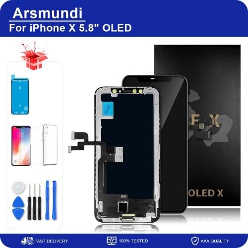 HE X OLED For iPhone X 5.8" LCD Display Touch Screen Digitizer Assembly Replacement Parts + Gifts