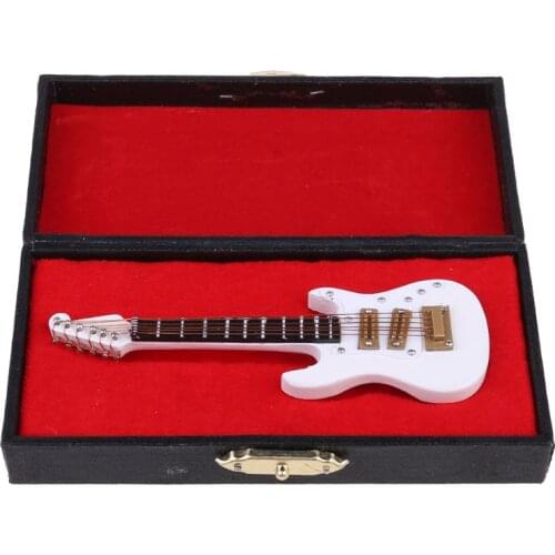 10cm Miniature Electric Guitar Replica with Box Stand Musical Instrument Model Drop Shipping