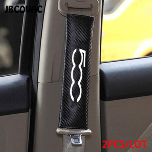 2PCS Car Seat Belt Cover Shoulders Padding Cover Auto Accessories Case For Fiat 500 Viaggio For Abarth Punto 124 125 Car Styling