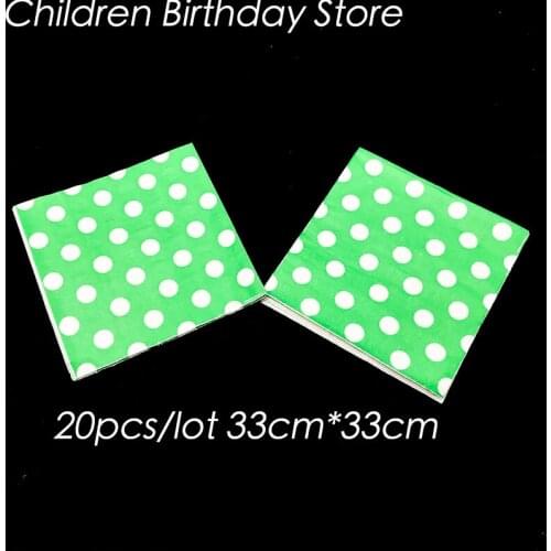 20pcs/pack green dots theme disposable napkins green dots theme birthday party decorations green dots towels paper napkins
