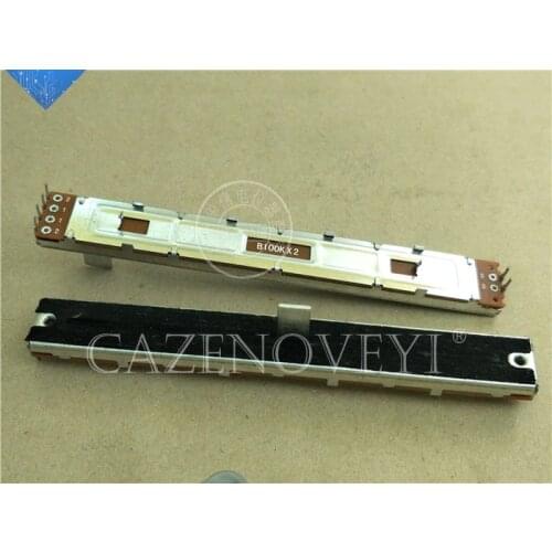 3pcs/lot 128mm long SC-1009G mixer fader / dual straight sliding potentiometer B10Kx2 / handle length 15MMB / travel 100mm