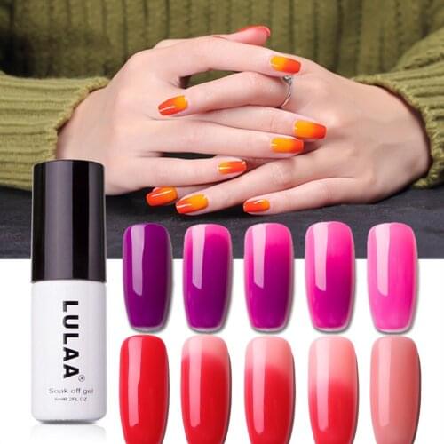6ML Temperature Changing Nail Polish Quick Drying Nail Gel Non-Toxic High Gloss Nail Gel Nail Varnish DIY Nail Art Gel