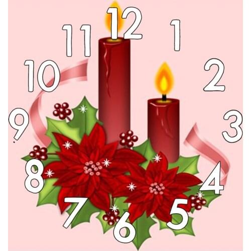 Full 5D Drill Diamond Painting With clock candle 3D Embroidery Mosaic Cross-stitch Kits Wall Stickers Decoration A445