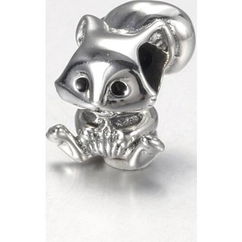 Authentic S925 Silver Bead Cute Squirrel Charm fit Lady Bracelet Bangle Girl Birthday Gift DIY Jewelry