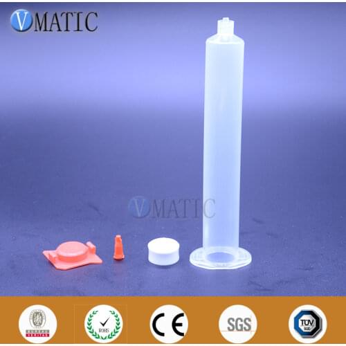 Free Shipping 55cc/ml Pneumatic Syringe Luer Lock Dispenser Syringe Barrel With Piston/End Cover/Syringe Stopper 280 Sets/Lot