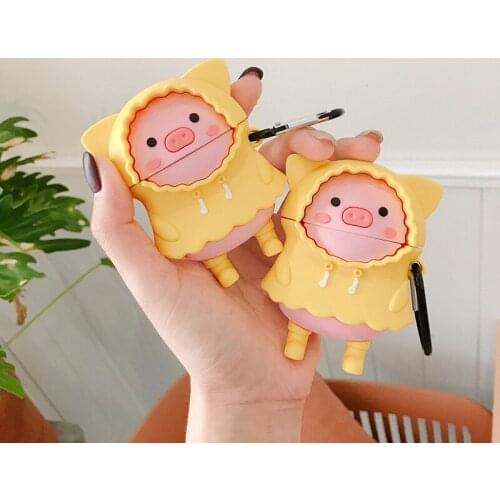 For Apple Airpods1 / 2 Earphone Cover Raincoat Pig Wireless Bluetooth Protective Covers Silicone Earphone For Air pods 3 Pro