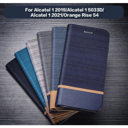 PU Leather Wallet Case For Alcatel 1 2019 Business Phone Case For Orange Rise 54 Alcatel 1 2021 Case Soft Silicone Back Cover