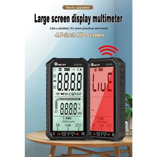 ET8134 Digital Multimeter with 4.7In LCD DC/AC Current Voltage Capacitance Resistance NCV Measuring Meter Measuring Instrument