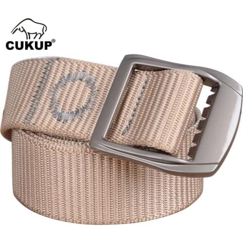 CUKUP Ladies Tactical Buckles Metal Belts Quality Outdoor Nylon Jean Dresses Waist Accessories 3.2cm Wide Belt for Women CBCK090